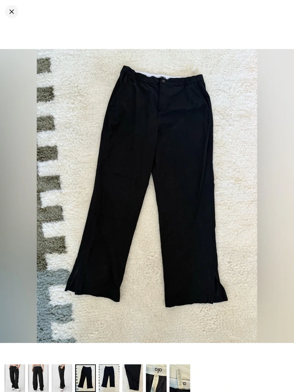 ALO Yoga Black Straight-Leg Joggers with Logo Waistband
